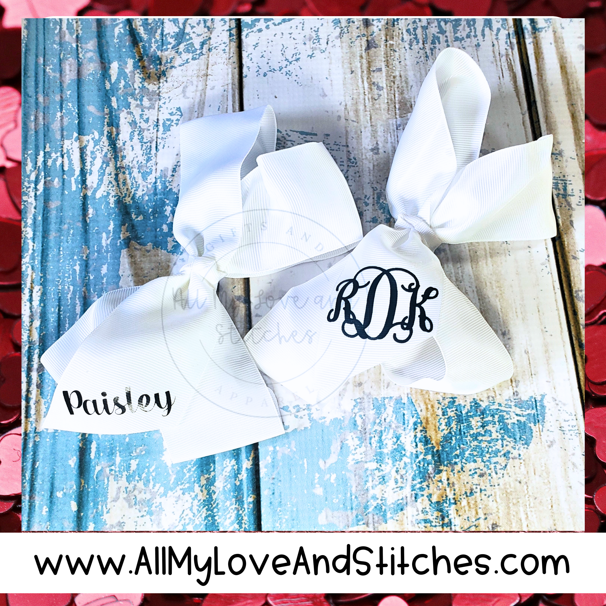 6 Inch Monogrammed Hair Bow