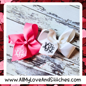 6 Inch Monogrammed Hair Bow