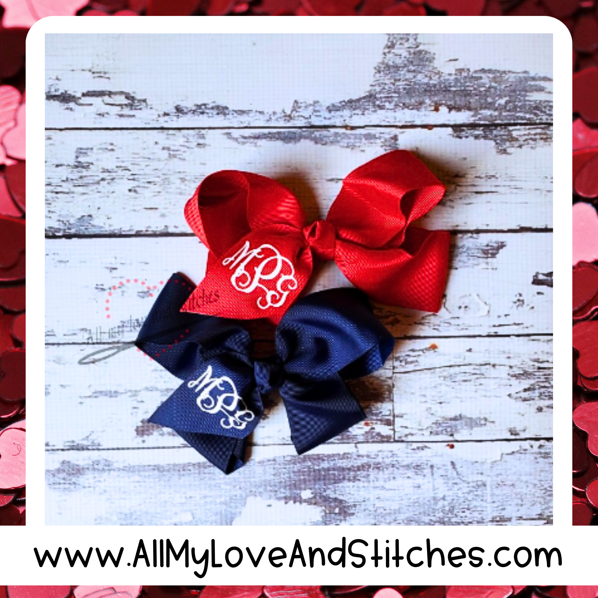 6 Inch Monogrammed Hair Bow