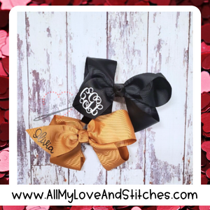 6 Inch Monogrammed Hair Bow