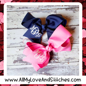 6 Inch Monogrammed Hair Bow