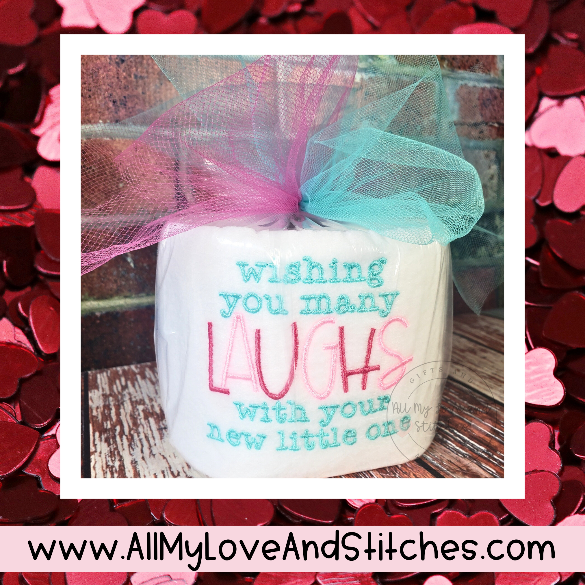 Wishing You Many Laughs With Your Little One Baby Shower Toilet Paper Gag Gift