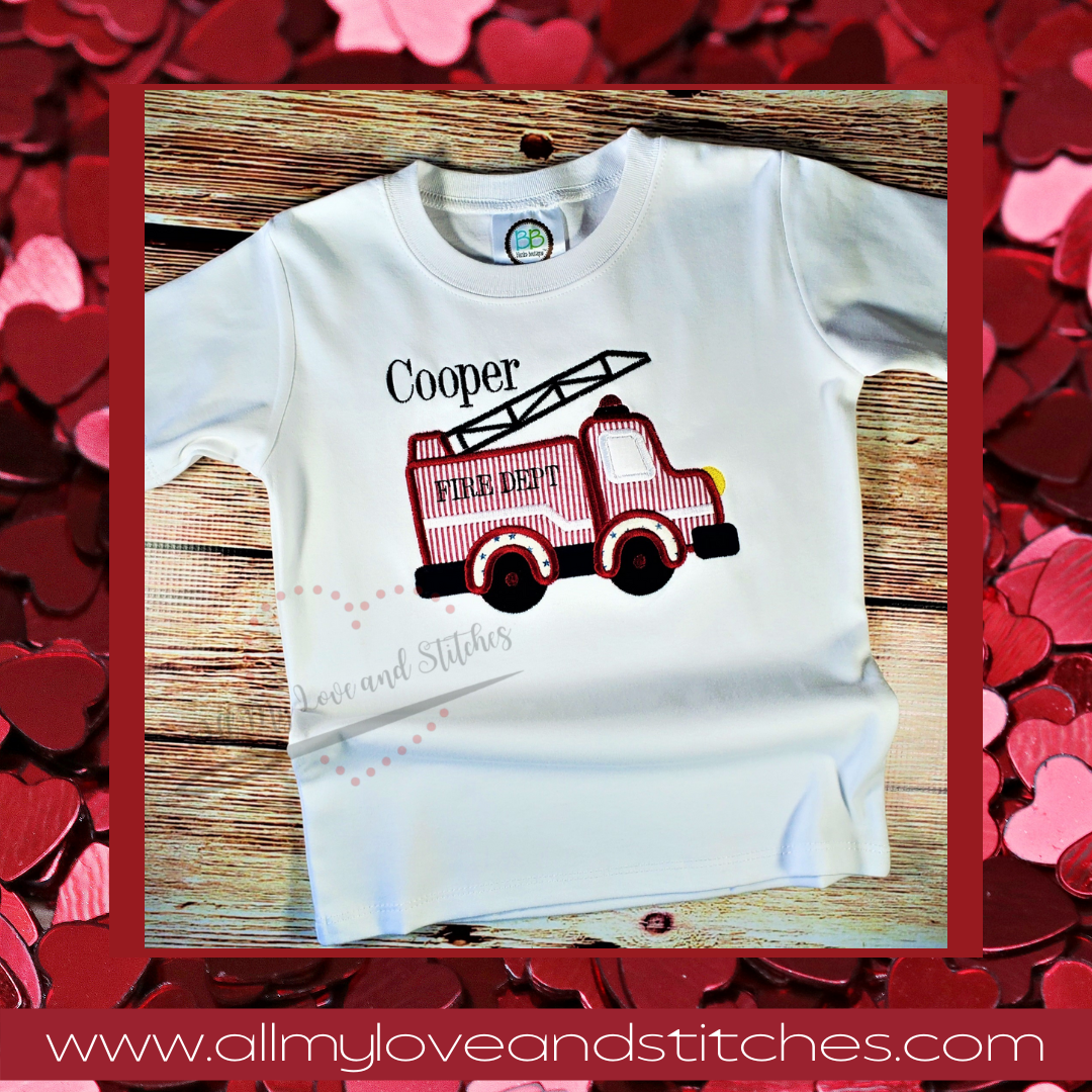 Boys' Fire Truck Toddler or Youth Shirt