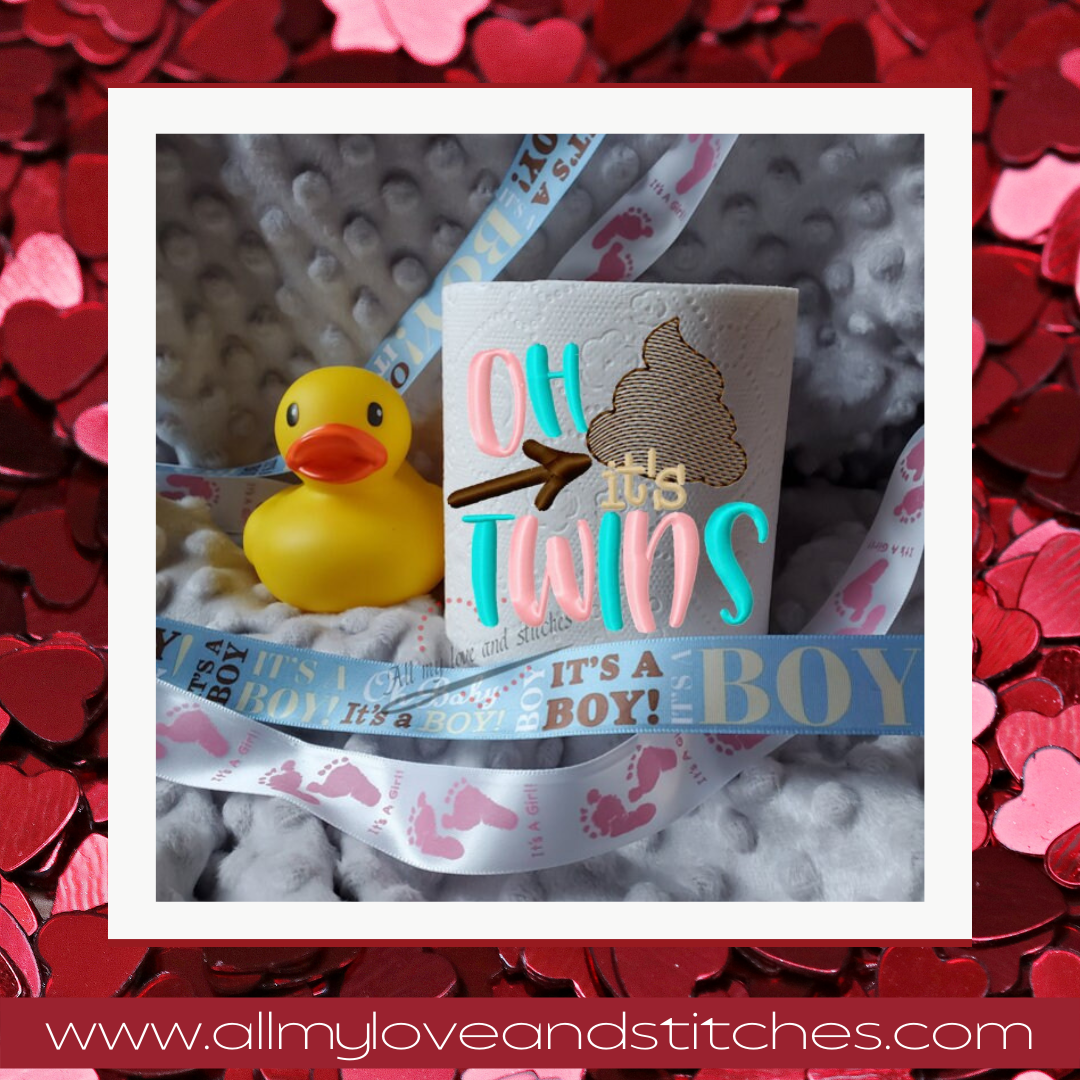 Oh Poo! It's Twins! Baby Shower Toilet Paper Gag Gift