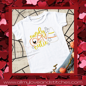 Candy Corn Cutie Embroidered Halloween Shirt