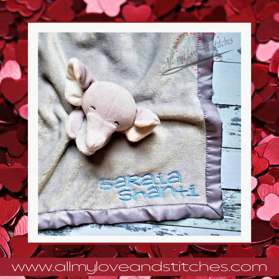 Personalized Elephant Lovey