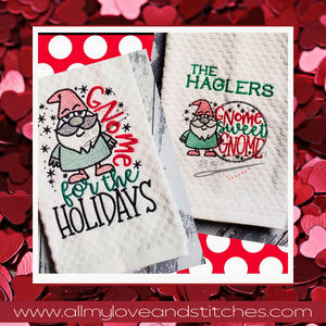 Set of Christmas Gnome  Kitchen Towels