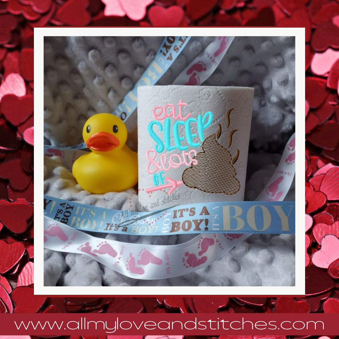 Eat Sleep and Lots of Poop! Baby Shower Gag Gift Toilet Paper