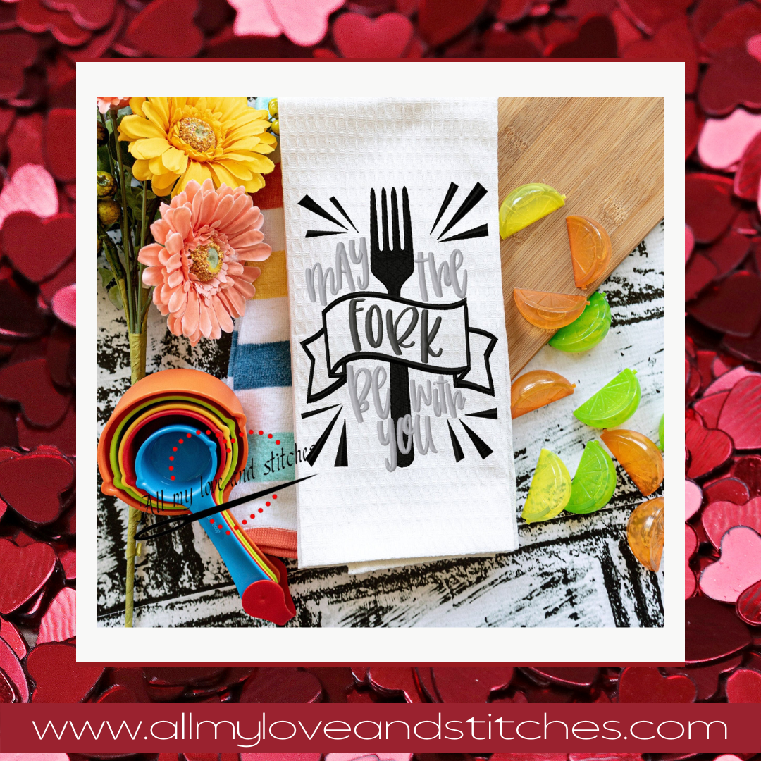 May The Fork Be With You Kitchen Towel