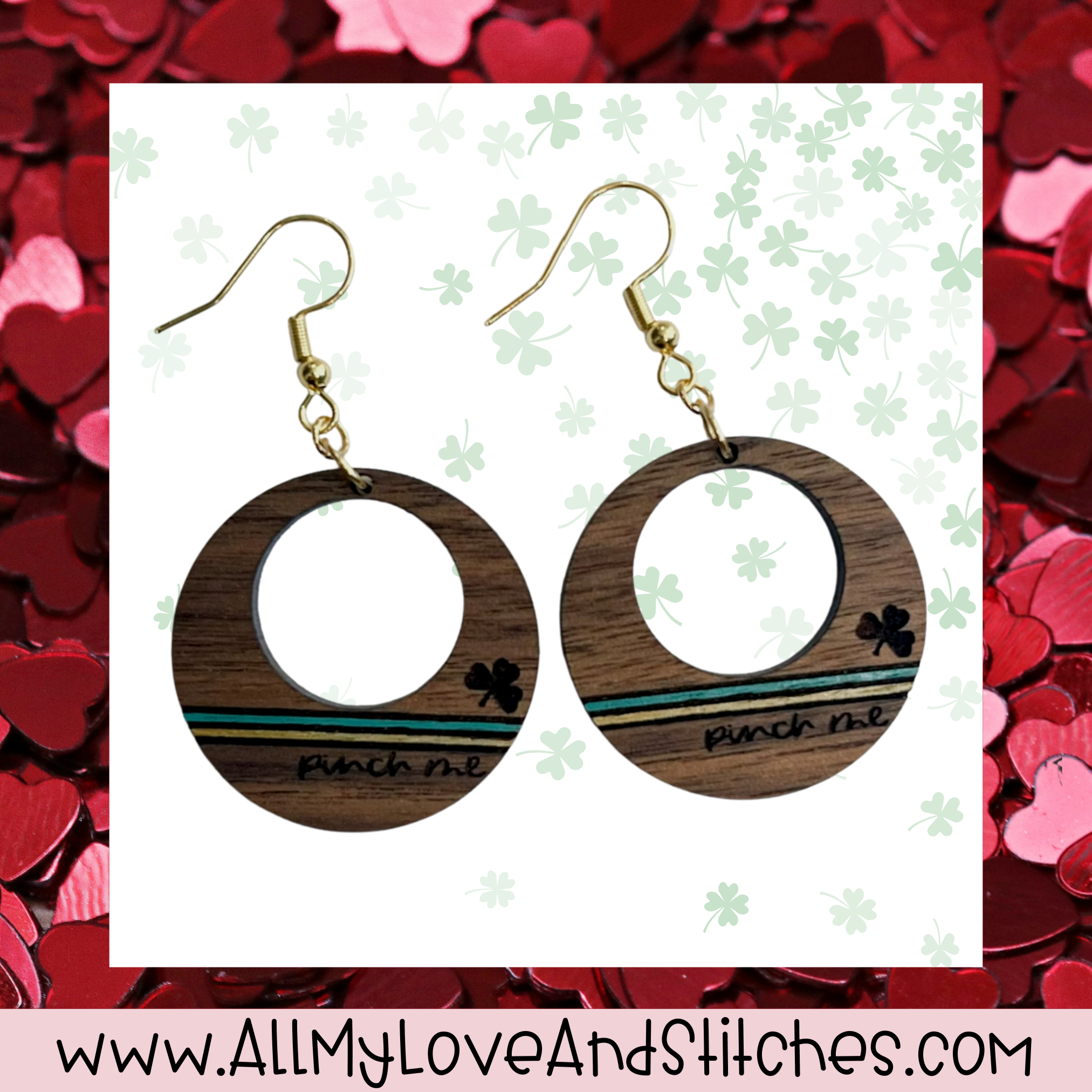 St. Patrick's Day Wooden Earrings