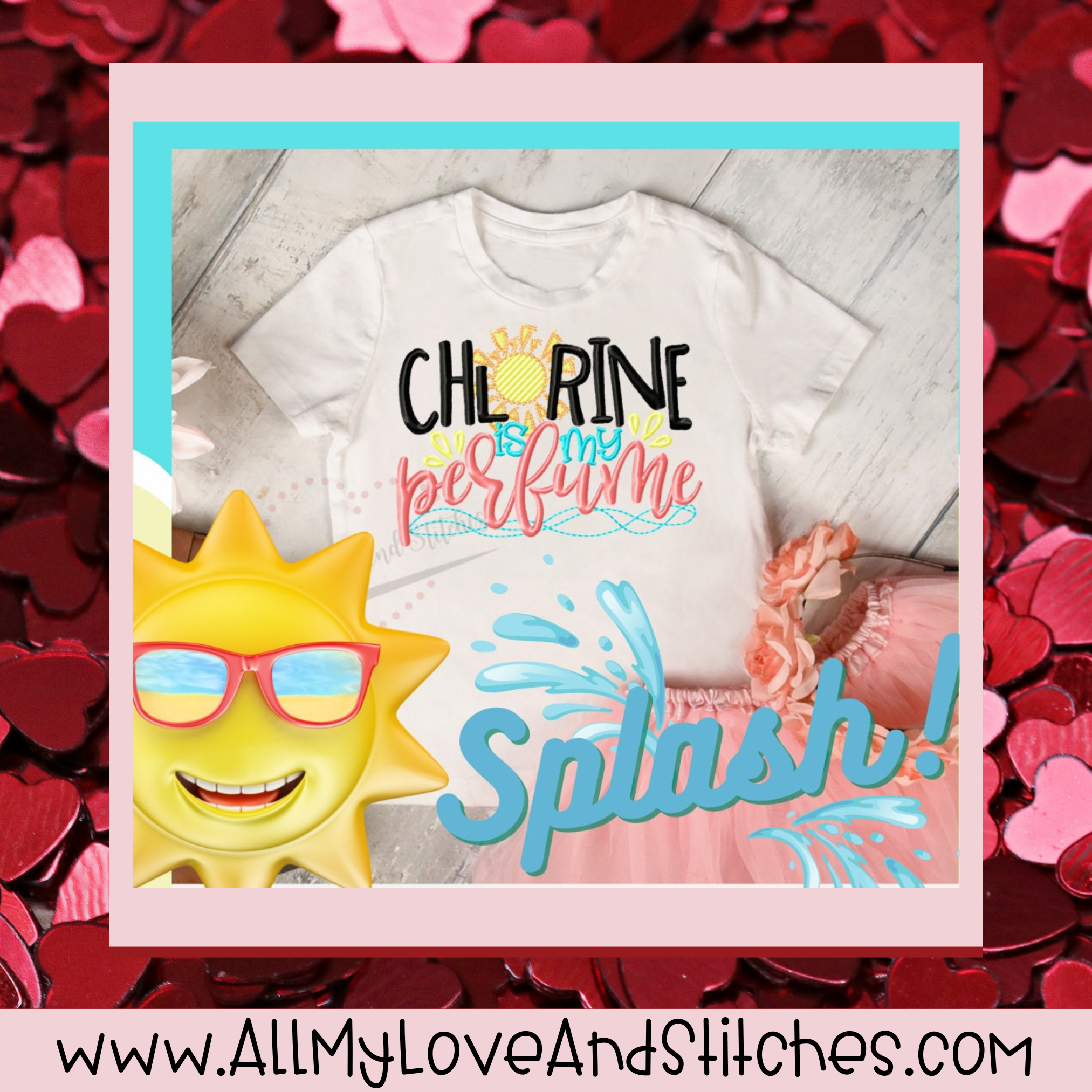 Chlorine Is My Perfume Pool Embroidered Child Or Yourth Shirt