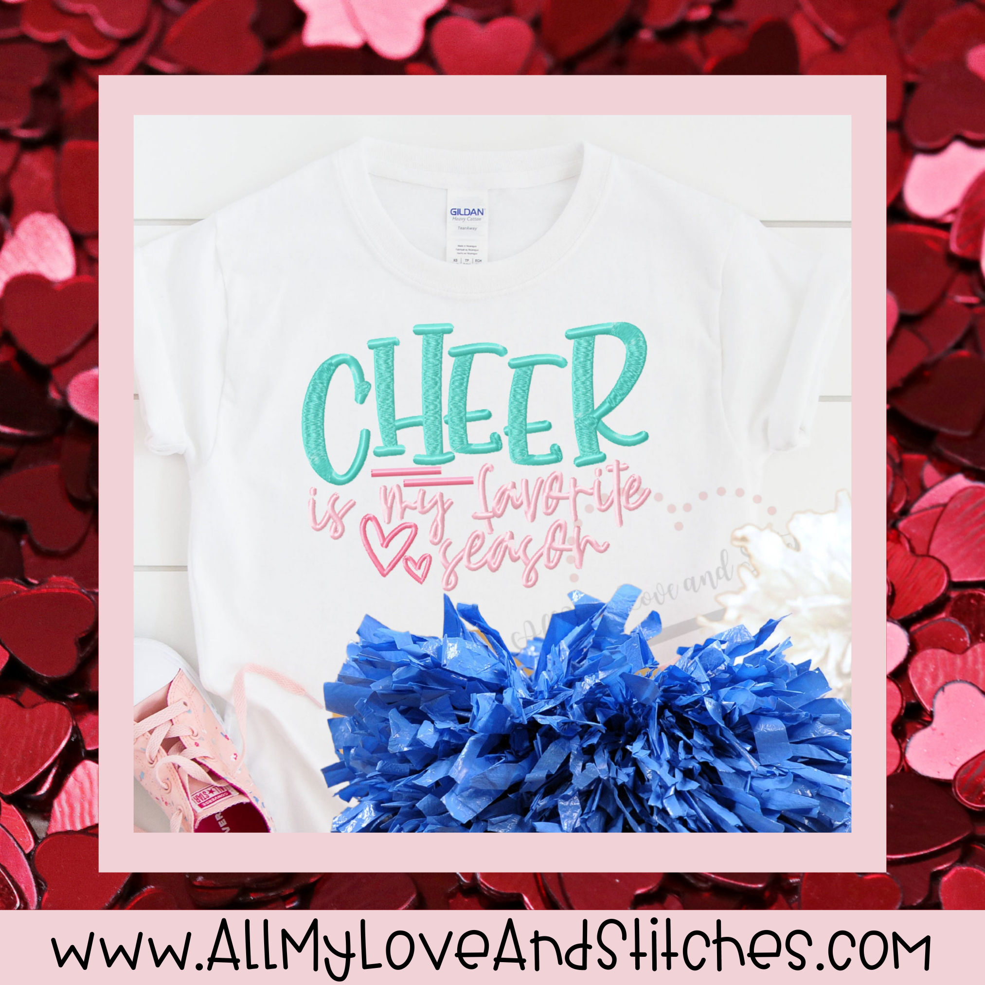 Cheer Is My Favorite Season Youth Embroidered Shirt