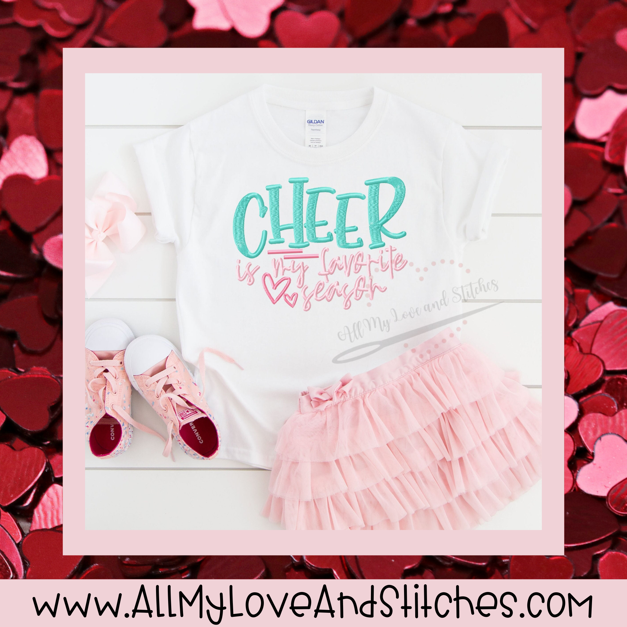 Cheer Is My Favorite Season Youth Embroidered Shirt