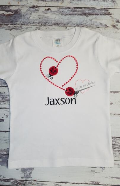 Valentine's Day Personalized Lady Bug Toddler and Youth Shirt