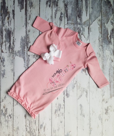 Personalized Baby Gown with Hat