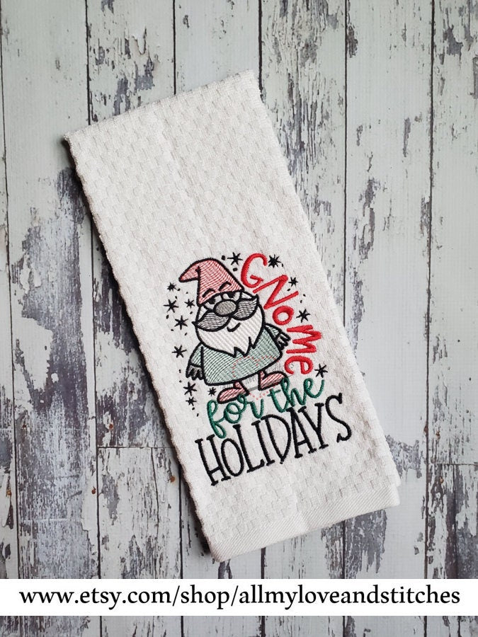 Gnome For The Holidays Kitchen Towel