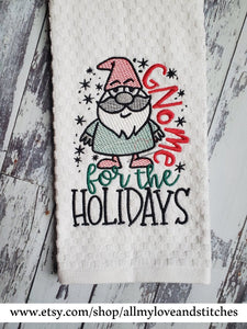 Gnome For The Holidays Kitchen Towel