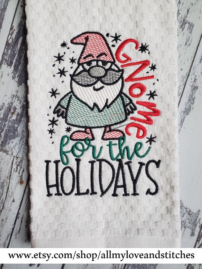 Gnome For The Holidays Kitchen Towel