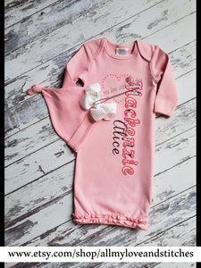 Personalized Baby Gown with Hat