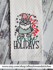 Set of Christmas Gnome  Kitchen Towels