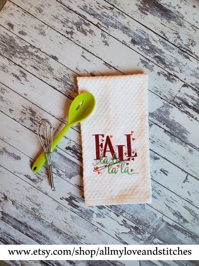 Fall La La La La Kitchen Towel