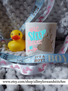 Eat Sleep and Lots of Poop! Baby Shower Gag Gift Toilet Paper