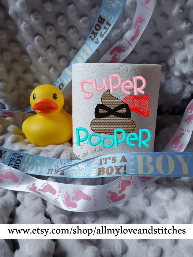 Super Pooper Baby Shower Toilet Paper Gag Gift