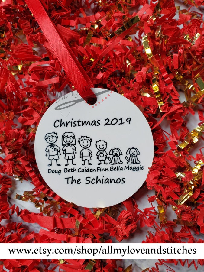 Stick Figure Family Christmas Ornament