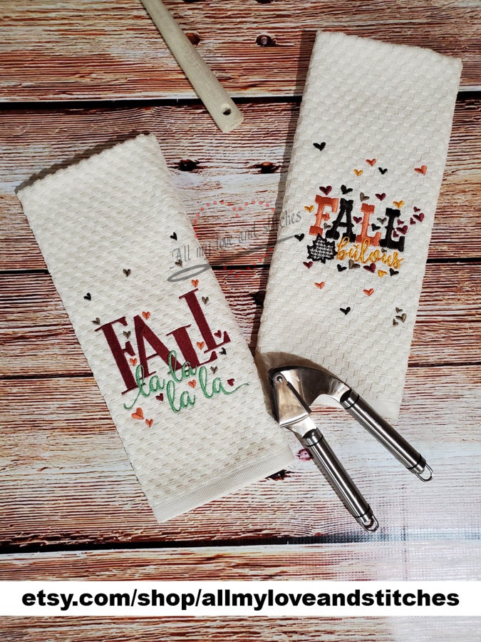 Set of Fall Kitchen Towels