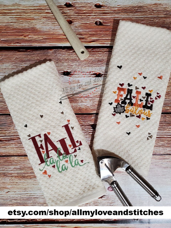 Set of Fall Kitchen Towels