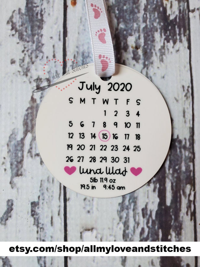 Birth Announcement Ornament Baby Gift