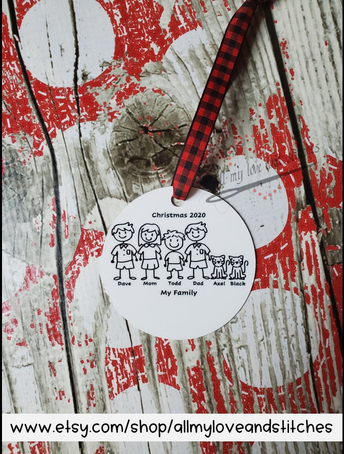 Stick Figure Family Christmas Ornament