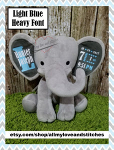 Birth Announcement Elephant Baby Gift