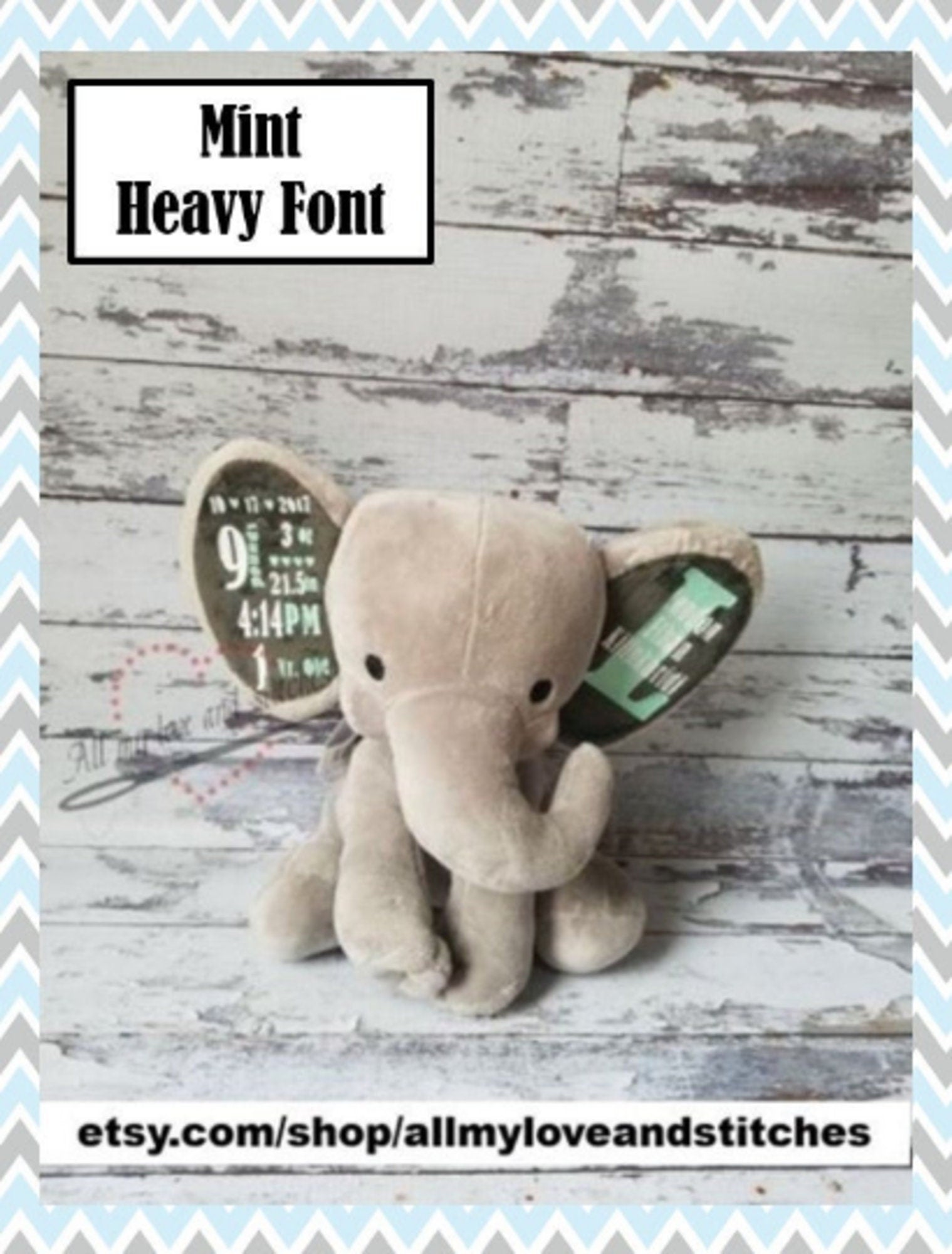 Birth Announcement Elephant Baby Gift