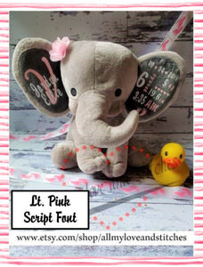 Birth Announcement Elephant Baby Gift