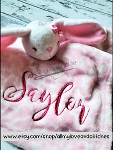 Bunny Lovey Personalized with the Name of Your Choice