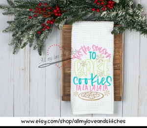 Tis The Season To Bake Cookies Fa La La La Kitchen Towel