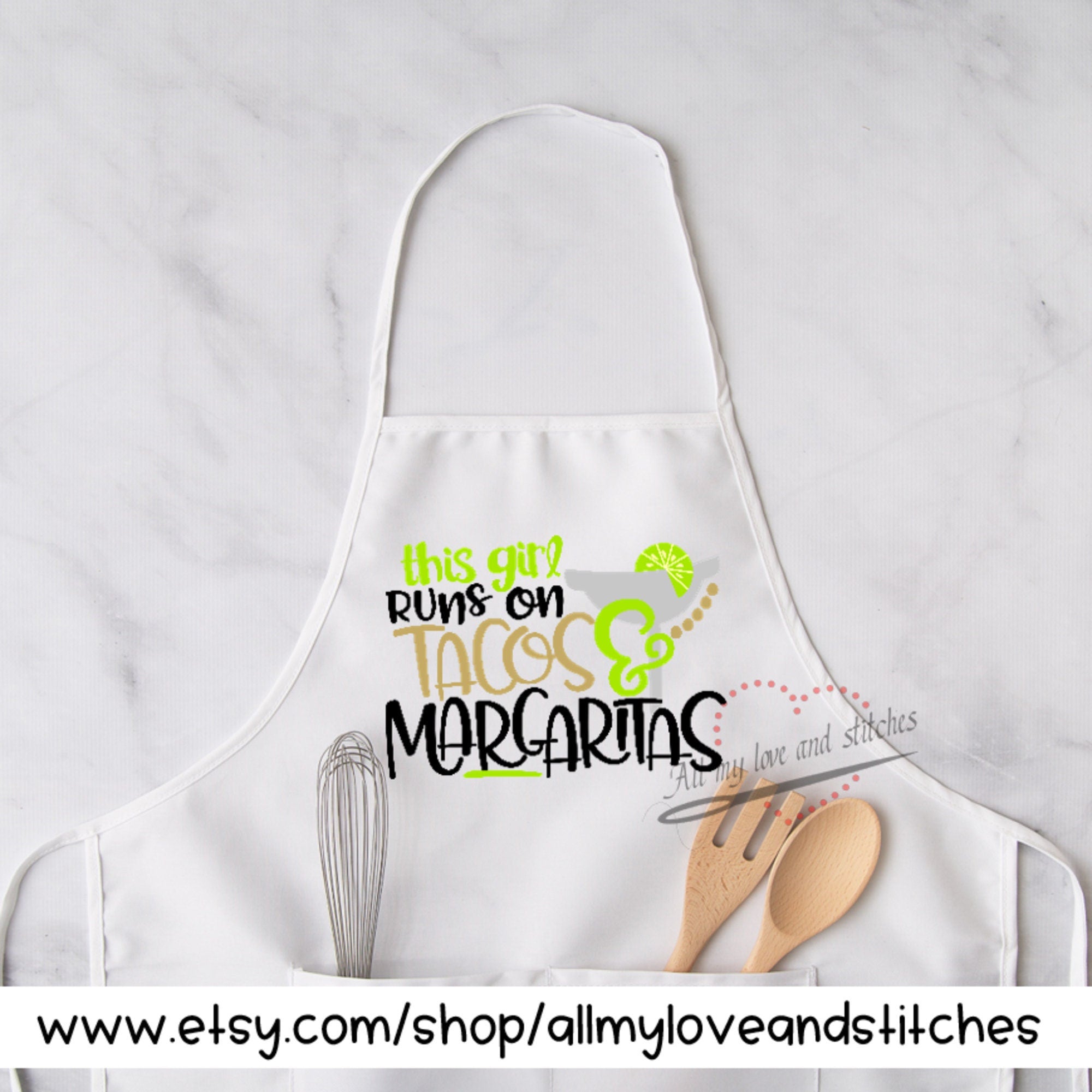 This Girl Runs On Tacos And Margaritas Cooking Apron