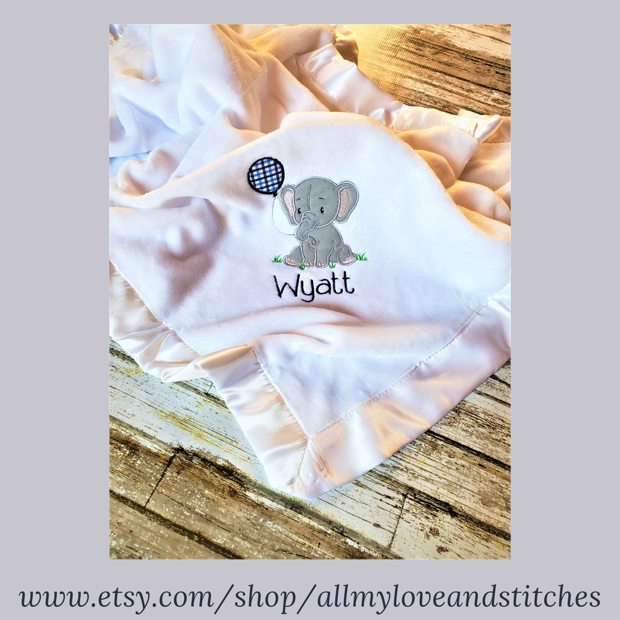 Elephant Baby Blanket Shower Gift