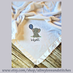 Elephant Baby Blanket Shower Gift