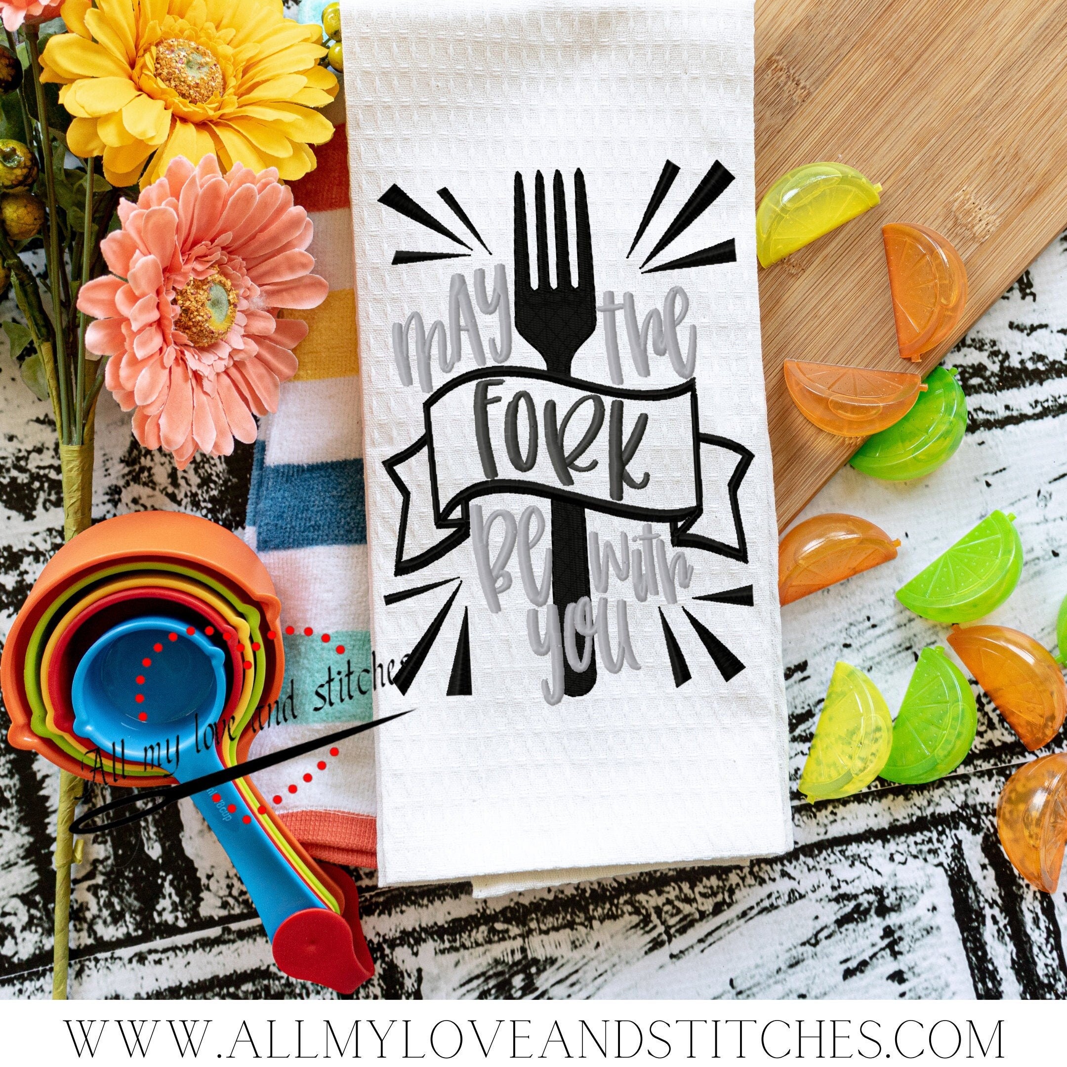 May The Fork Be With You Kitchen Towel